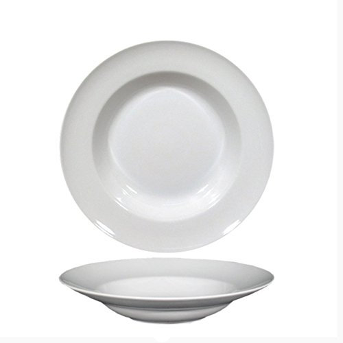 Saturnia Servizio di 6 Piatti Fondo Pasta Bowl in Porcellana Bianca Serie Napoli (30cm h.6cm)