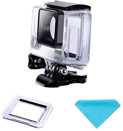 Suptig Custodia, può essere collegata al cavo di ricarica, compatibile con la custodia aperta per fotocamera GoPro Hero 4 Hero 3 + Hero 3