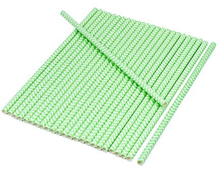 Oblique Unique® Strohhalme Trinkhalme 25 Stück - Farbe wählbar - für Geburtstag, Party, Feier, Hochzeit Deko (Grün-Weiss, Welle)
