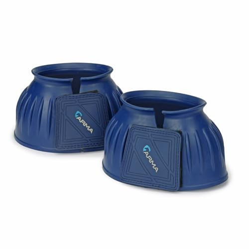 Shires Arma Overreach Bell Boots - 6mm Rubber Shock Absorbing Double Touch-Close - Multiple Sizes Royal Blue/Cob