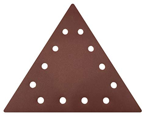 TECMIX Schleifpads I TM Multiloch Klett-Schleifpapier P180 I 25 Blatt dreieckig, 290x290x290 mm I Staubfreies Arbeiten I Widerstandsfähig I Universell Kompatibel