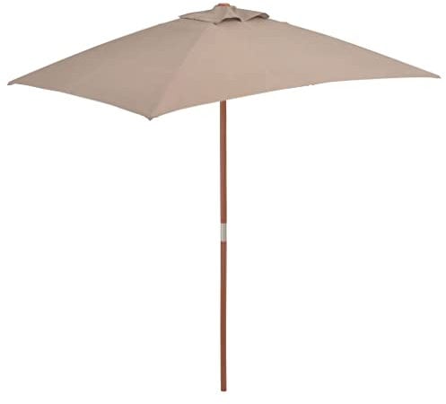 vidaXL Sonnenschirm 150x200 cm Taupe Ampelschirm Marktschirm Gartenschirm