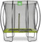 EXIT Toys Silhouette Trampolin - 153x214cm - Kompaktes Rechteckiges Gartentrampolin Outdoor für Kinder - Mit Sicherheitsnetz und Fußschutzsystem - Preisgünstig - Sicherer Einstieg - Grün