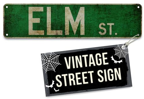 MALLONY Metall-Blechschild Elm St Street Signs Outdoor Road Signs 40,6 x 10,2 cm