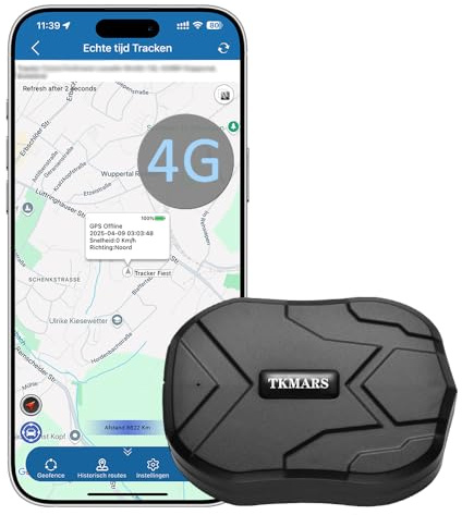 TKMARS Auto 4G GPS Tracker Auto Ohne ABO-Zwang, 20000mAh Lange Akkulaufzeit | Magnetischer GPS Sender Echtzeit Ortung & mehrere Alarmmodi Diebstahlschutz für Wohnmobil, LKW, Boot & Anhänger