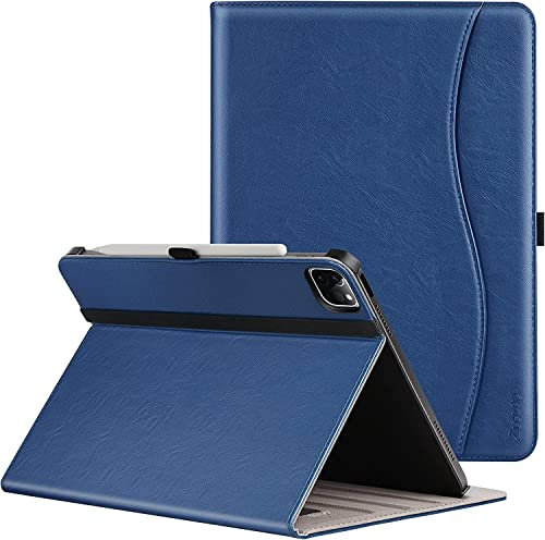 ZtotopCases Hülle für iPad Pro 12.9 2022/2021/2020 (6./5./4.Generation), Premium Leder Leichte Geschäfts Cover mit Automatisches Ruhen/Wecken für iPad 12,9 Zoll Tablette,Blau