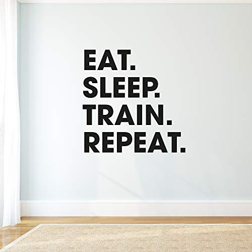 Wandtattoo, Vinyl, Motiv: Gym Eat Sleep Train Repeat, 60 x 60 cm