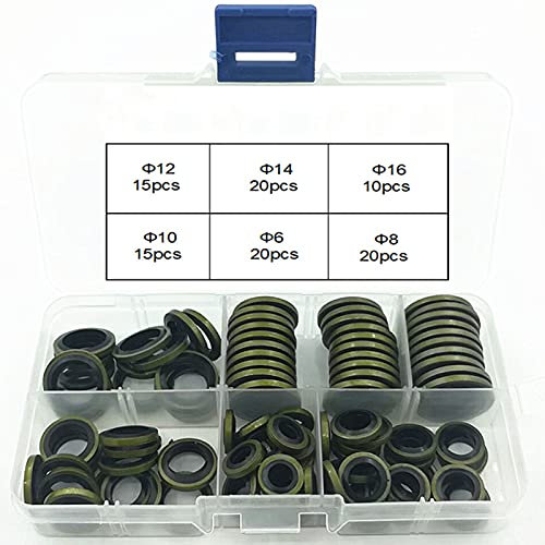 Wincal 100 Pcs Rubber O-Rings Assortment Kit, 6 Pk, Popular Color, O-ring