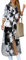 YMING Femme Robe à Revers Boutons Robe Décontractée Robe Longue à Manches Longues Tie Dye Noir 3XL