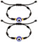 SAVITA 2 Stück Böser Blick Armband, Handgefertigte Evil Eye Bracelet String Verstellbares Glücksarmband Nylon Schnur Evil Eye Türkisches Auge Nazar Armband für Damen Herren Mädchen Jungen