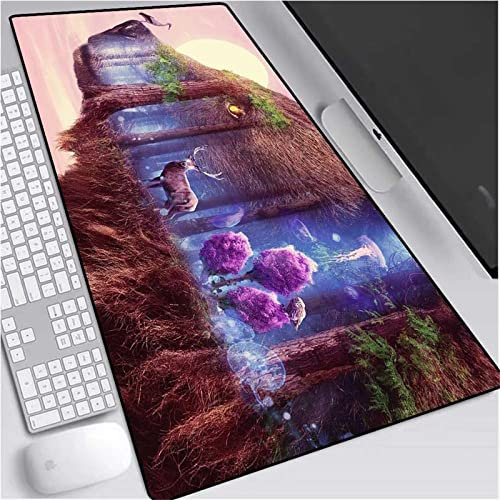 Giyuco Grand Tapis de Souris de jeu700x300x5mm avec Une Couture en Caoutchouc Naturel Souple, adapté aux sous-Verres de Table au Bureau Tourbillon Rouge