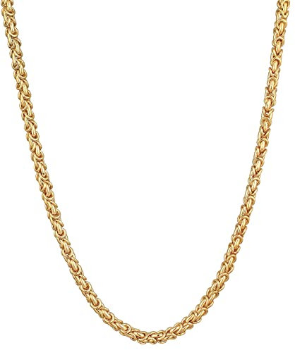 Kuzzoi Massive Königskette, Herren Halskette 925 Silber vergoldet, Goldene Silberkette (5 mm) für den Mann, Länge 50cm, mit Schmuckbox - 0102960322_50