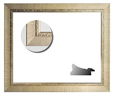 Neumann Bilderrahmen Barockrahmen weiß mit verzierter Kante, Serie 370 - Zuschnitt, 18 x 24 cm