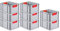 PROREGAL SuperSparSet 8x Eurobox NextGen Color | HxBxT 22x30x40cm | 20 Liter | Griffe rot geschlossen | Glatter Boden | Eurobehälter, Transportbox, Transportbehälter, Stapelbehälter