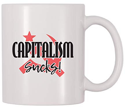 494 Fototasse Kapitalismus Ist Zum Kotzen, Sozialistischer Kommunistischer Hammer Und Sichel Teetasse Aus Keramik Retrohochwertige Teetasse Geschenkidee Bürotasse Für Geschenk, Männer, Chef, 330ml