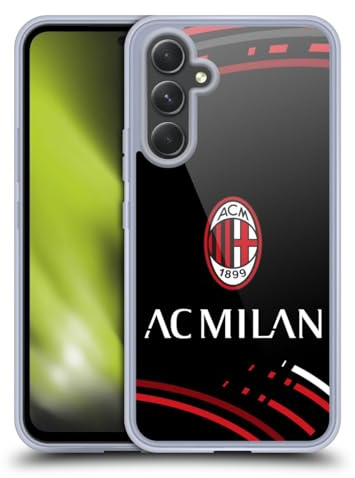 Head Case Designs Offizielle AC Milan Gekrümmt Wappen Muster Soft Gel Handyhülle Hülle kompatibel mit Samsung Galaxy A54 5G