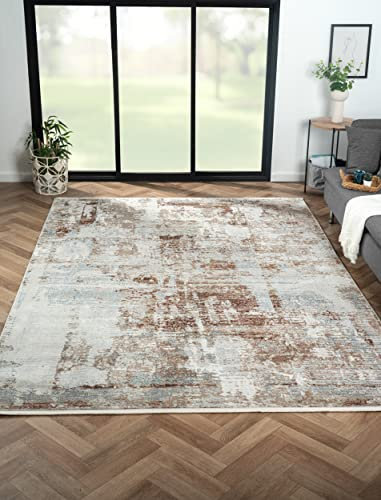 MY-RUG Kinderzimmerteppich Neha Retro in Vintage Optik, 290x200 cm, kurzflor flachgewebt, helles Design in Cream & Hellgrau, perfekt für Spielbereiche