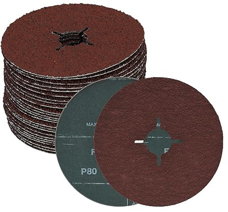 Molatool Lot de 10 disques abrasifs fibre corindon 180 mm P80