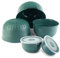 KADAX Lot de 5 bols avec couvercle, bols à salade, bols en plastique pour ranger les aliments, bols à fruits, bols de service empilables, bols mélangeurs (vert), K9534