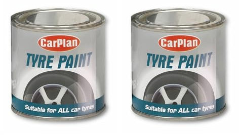 Pack of 2 Tetrosyl Carplan 250ML Tyre Wall Paint Black Specially formulated to provide a decorative black finish on your vehicles tyre side walls, mud flaps and other rubber components.