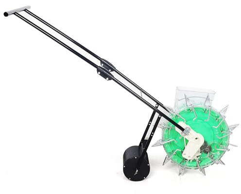 WTTTTW Semoir à Rouleaux à poussée Manuelle, semoir Manuel et applicateur d'engrais, Profondeur de Plantation 3,5-7,8 cm, planteur de graines Manuel de précision pour maïs, arachides, soja,12 nozzles