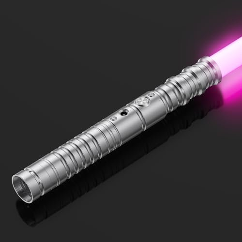 nmoiww Sabre Lumineux, 7 Couleurs RVB FX Sable Light Duel pour Enfants, Sabre Lumineux à épingler avec poignée en Aluminium et métal argenté, Cadeau pour Enfants Cosplay Halloween