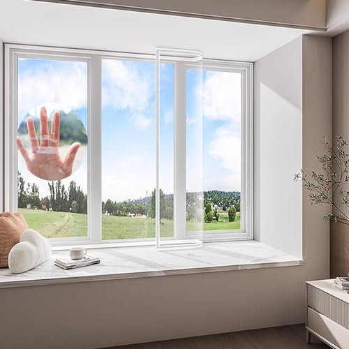 Isolation Thermique Par Film De Fenêtre Kit De Vitrage Secondaire Transparent Boudin De Porte Coupe-vent Enveloppement épaississant à Garder Au Chaud En Hiver Pour(Size:50x140cm/20x55in,Color:Effacer)