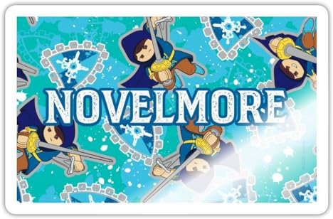 Spreadshirt Playmobil Novelmore Ritter Gwynn Mit Degen Sticker Aufkleber, 10 x 10 cm, Weiß glänzend
