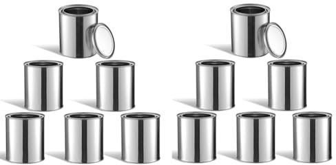 NATHA 12 Pots de Peinture en Métal de 0,5 L Vides sans Doublure pour L'Artisanat, Les Projets de Bricolage, Les Conteneurs de Stockage