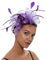 Haarreif für Damen, Fascinator, Bankett, Feder-Kopfschmuck, Hochzeit, Party, Braut, Tiara, Violett