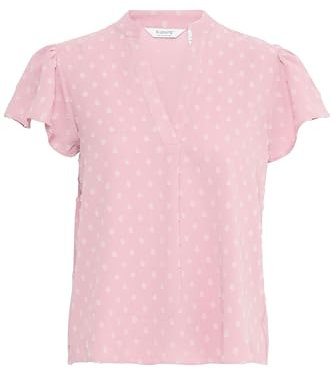 b.young BYJELENA Damen Bluse Shirt Kurzarmbluse mit V-Ausschnitt Regular fit, Größe:42, Farbe:Orchid Haze (162107)