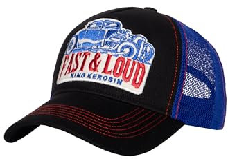 King Kerosin Herren Cap Trucker Cap Mesh Cap Rat Rod Hot Rod 50S Stickerei Retro Vintage Rockabilly 1950S Kappe Fast & Loud