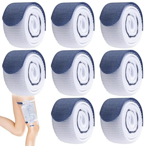 8 pezzi supporto per borsa per gambe, catetere, cinghie di fissaggio per catetere, nastro di fissaggio per catetere, supporto catetere, dispositivo di stabilizzazione per fissaggio del catetere