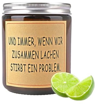 Ronoza® Geschenk für Freundin, Beste Freundin Geschenke, Geschenk Freundin Geburtstag, Lustige Duftkerze Geschenk für Beste Freundin, Geschenk Beste Freundin Geburtstag (Limette und Mandarine)