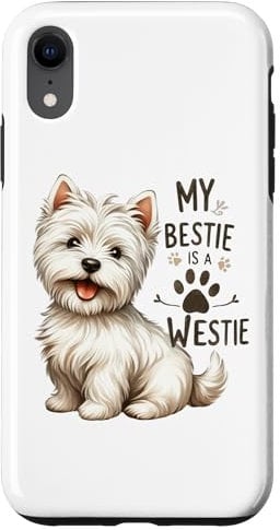 iPhone XR My Bestie Westie Terrier Dog Paw Print Cute Pet Case