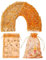 STARUBY Packung mit 100 Orange Organzasäcken 10 x 15 cm 2 Arten von Druck Organzabeutel Geschenkbeutel Kordelzug Geschenkbeutel Mesh-Beutel für Hochzeit Halloween Party Hochzeit Schmuck Candy Bag