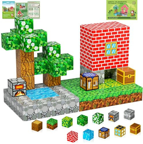 Kid Odyssey Magnetische Bausteine, Baue Mein Landhausdorf, STEM Montessori Spielzeug für Kinder ab 3 Jahren, Magnetic Building Blocks für Jungen & Mädchen