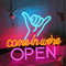 ENUOLI Panneau néon ouvert alimenté par USB, intensité variable Come in We're Open LED haute visibilité, panneau publicitaire USB, décoration murale pour fenêtre, porte, bar, magasin, café, salon de