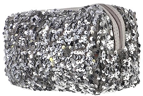 CRILSTYLEO 1Stück Pailletten Kosmetiktasche Tragbare Kulturbeutel Damen Große Kapazität Makeup Organizer Tasche Multifunktionale Aufbewahrung für Reisen und Alltag