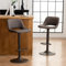 YOUNIKE Barhocker 2er Set, Barstühle Bar Stool Höhenverstellbar Drehstuhl, Küchenstühle Tresenstuhl mit Hohler Rückenlehne, Hohe Barhocker für Bartheke Küche, Braun