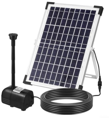 Fontana da giardino moderna con pannello solare da 10 W per migliorare la tua decorazione esterna