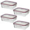 LOLAhome | Set 2 o 4 Fiambreras Cristal con Tapa | Recipiente Hermético para Alimentos | Organizador Cocina Nevera y Frigorífico | Envase Apto Microondas (Set 4 Rectangular, De 630 ml)
