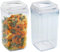 Muddy Hands Pack of 2 Tall Air Tight Food Storage Containers Clear Plastic Kitchen Pantry Boxes Tubs (1.2 Litre)