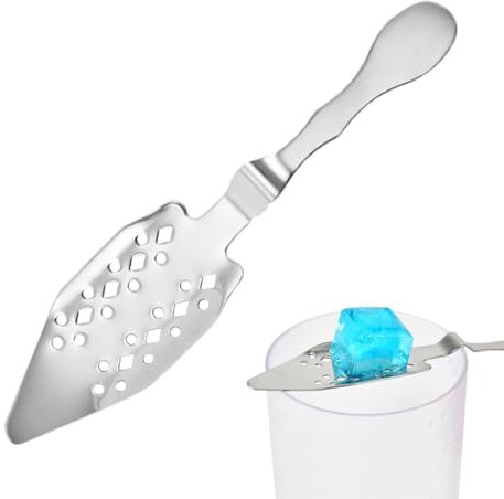 Absinthe Spoon - Silver Sugar Spoon, Food Grade Spoon with Holes | Absinthe Spoon Dripper, Hollow Out Bar Scoop, Strainer, Household Absinthe Filter for Home Bar