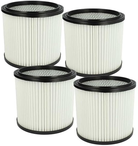 vhbw 4X Faltenfilter kompatibel mit FIF Staubsauger - Patronenfilter, Schwarz Weiß