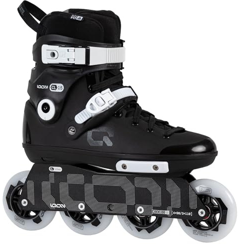 Iqon CL15 Black Edition Inline Skates – Hardboot mit Myfit Liner & verstellbarem Cuff – Iqon Decode SE Frame – 4x90mm oder 3x110mm Setup – ABEC 9 Bearings – Urban Skates mit 165mm Montage