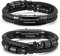 Personalisierte Vatertagsgeschenk Papa Geschenk Lederarmband - Schwarzes Leder Herrenarmband mit Gravur für Männer Vater, Verstellbare Herren Armband für Papa Geschenke für Vatertag Geburtstag