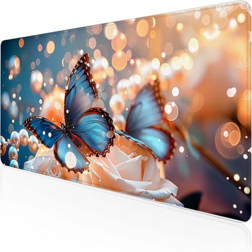 Mouse Pad Rose Gaming Mouse Mat 1000x500mm, with Stitched Edges Desk Mats Pink Desk Pad Large Waterproof Anti-Slip Rubber Base Smooth Surface Keyboard Cover for HoMen Office Accessories, Gifts 4-C