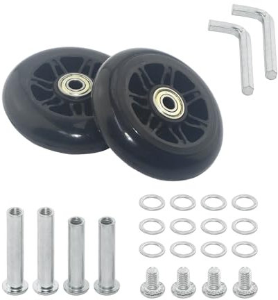 AOMIKITSTU Kofferrollen Ersatzrollen 1 Paar, 90×24mm Koffer Ersatzrollen, Gepäckschwenkräder, Universal-Gepäckersatzräder, Kofferersatzwheels für Waveboards