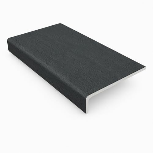 300mm x 1.50m Anthracite Grey uPVC Fascia Capping Board + End Caps – 1 Pack